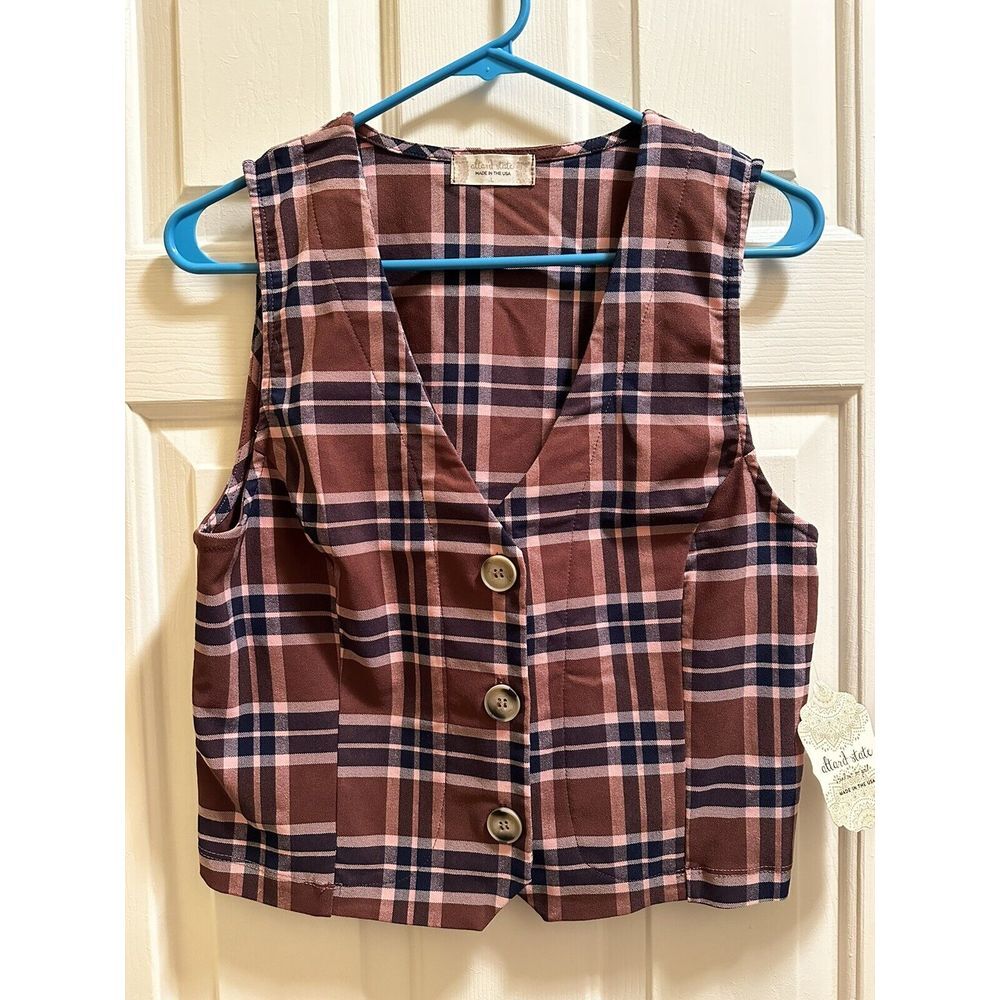Altar'd State Womens Ladies Multi Color Button Up‎ Front Vest Size Large NWT